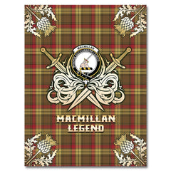 MacMillan Old Weathered Tartan Gold Courage Symbol Blanket