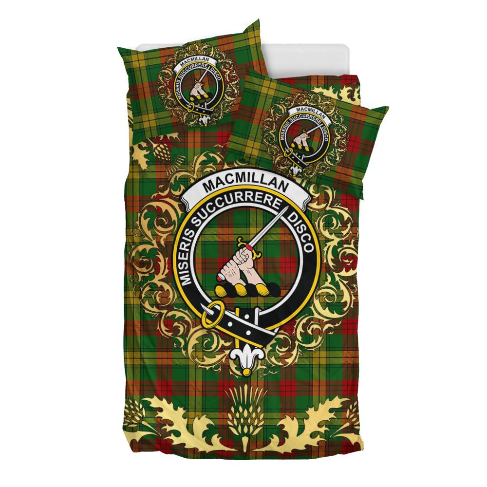 MacMillan Society of Glasgow Tartan Crest Bedding Set - Golden Thistle Style