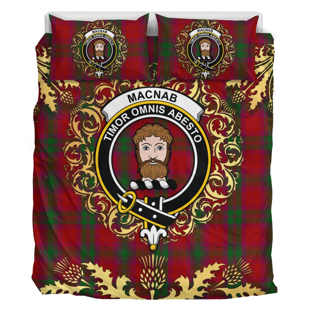 MacNab 01 Tartan Crest Bedding Set - Golden Thistle Style