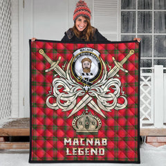 MacNab Modern Tartan Crest Legend Gold Royal Premium Quilt