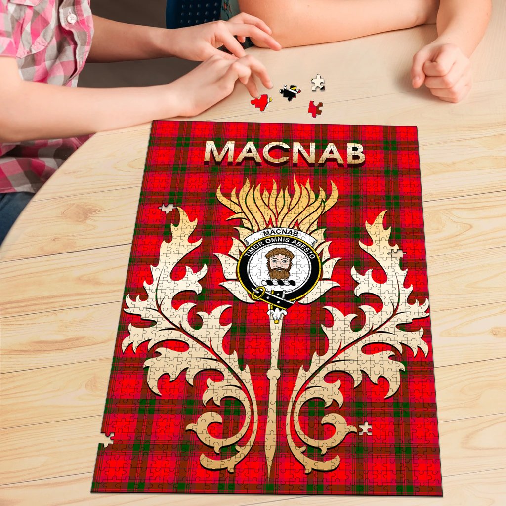 MacNab Modern Tartan Crest Thistle Jigsaw Puzzles