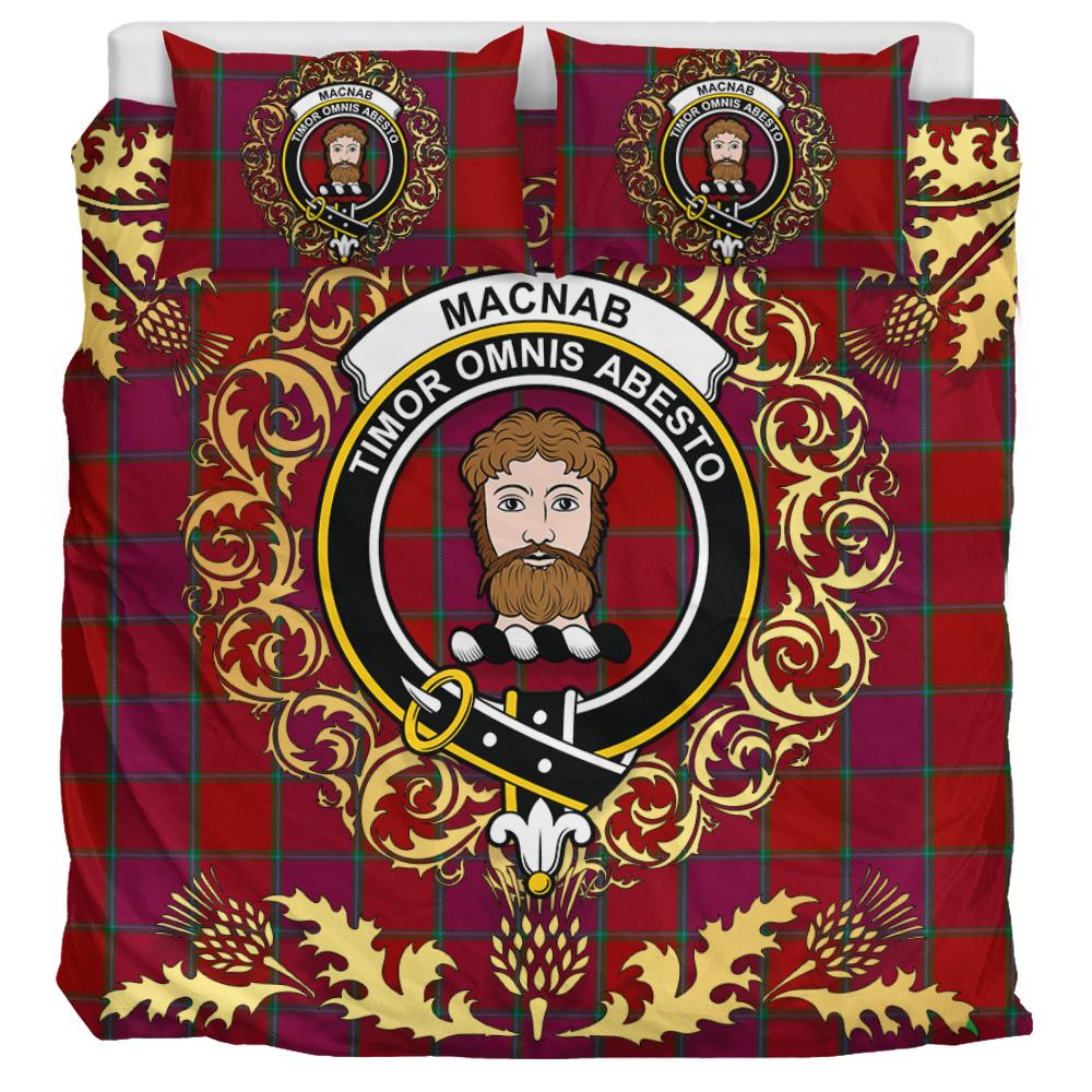 MacNab Old Tartan Crest Bedding Set - Golden Thistle Style