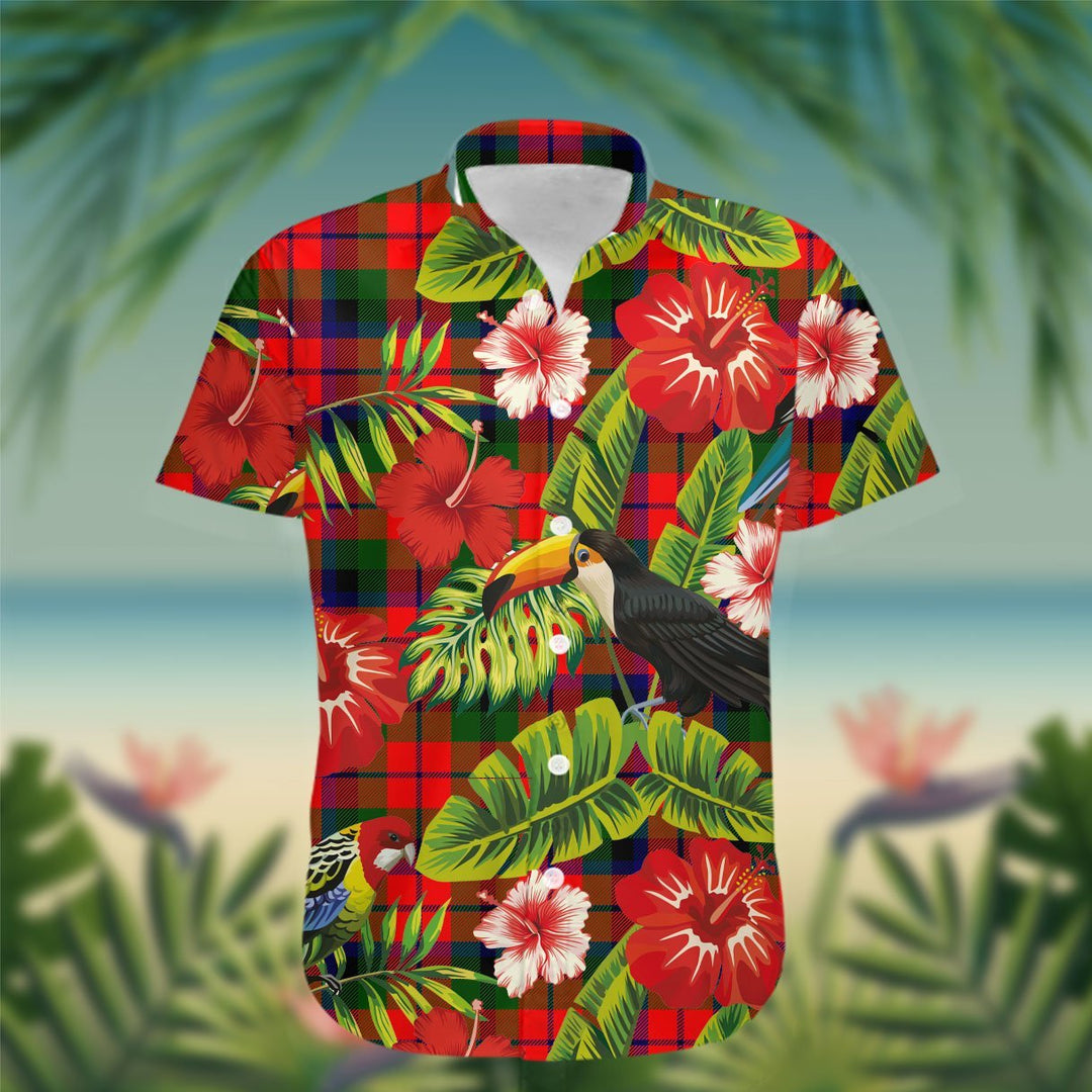 MacNaughten Tartan Hawaiian Shirt Hibiscus, Coconut, Parrot, Pineapple - Tropical Garden Shirt