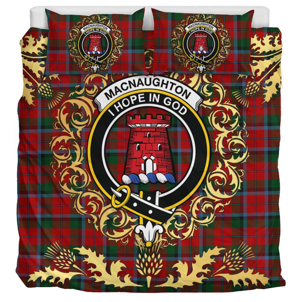 MacNaughton 01 Tartan Crest Bedding Set - Golden Thistle Style