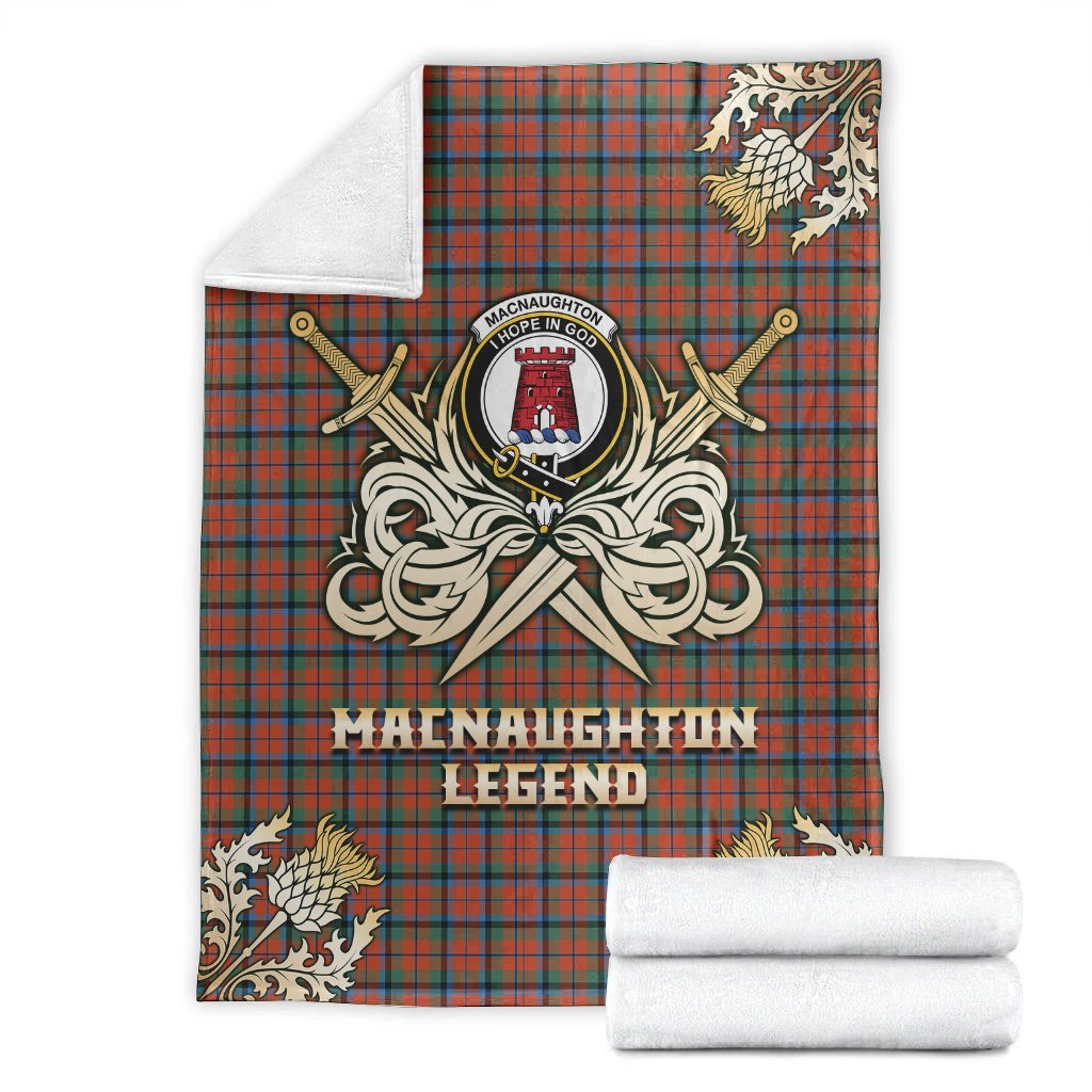 MacNaughton Ancient Tartan Gold Courage Symbol Blanket