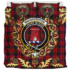 MacNaughton Logan Tartan Crest Bedding Set - Golden Thistle Style