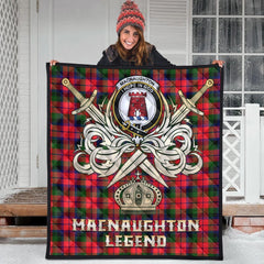 MacNaughton Modern Tartan Crest Legend Gold Royal Premium Quilt