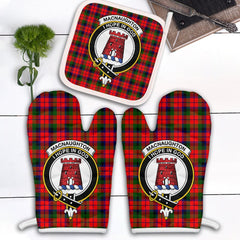 MacNaughton Modern Tartan Crest Oven Mitt And Pot Holder (2 Oven Mitts + 1 Pot Holder)