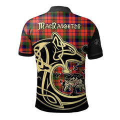 MacNaughton Modern Tartan Polo Shirt Viking Wolf