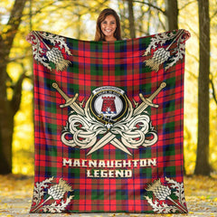 MacNaughton Modern Tartan Gold Courage Symbol Blanket
