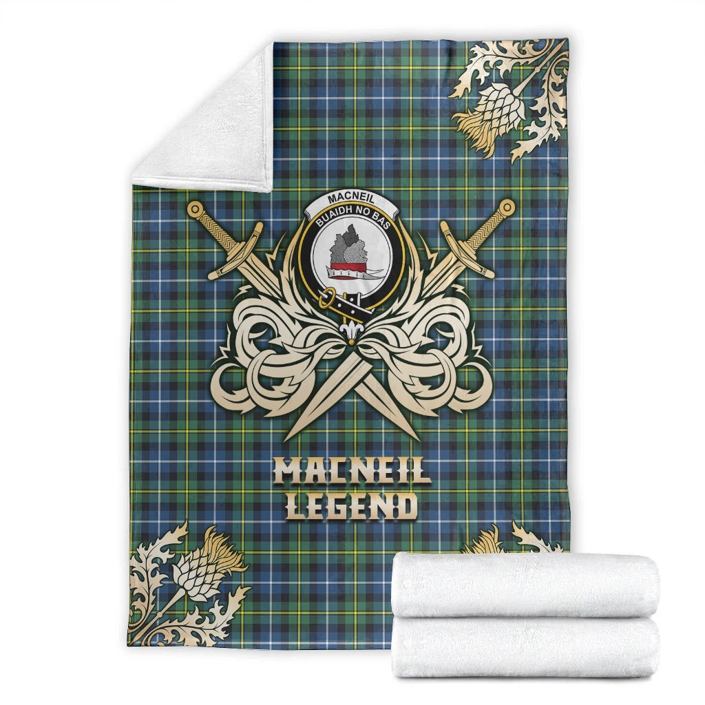 MacNeil of Barra Ancient Tartan Gold Courage Symbol Blanket