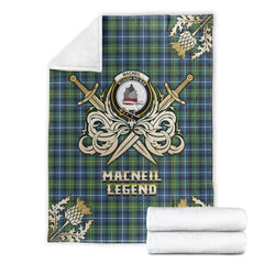 MacNeil of Barra Ancient Tartan Gold Courage Symbol Blanket