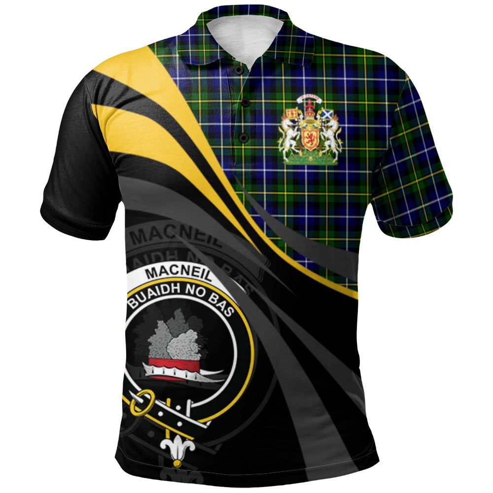 MacNeil of Barra Modern Tartan Polo Shirt - Royal Coat Of Arms Style