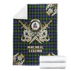 MacNeil of Barra Modern Tartan Gold Courage Symbol Blanket
