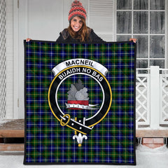 MacNeill of Barra Family Modern Tartan Crest Quilt