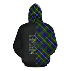 MacNeil of Barra Modern Tartan Hoodie Half of Me - Cross Style