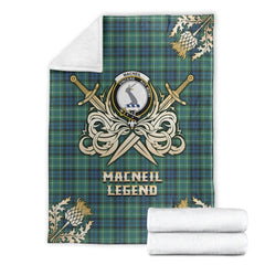 MacNeil of Colonsay Ancient Tartan Gold Courage Symbol Blanket