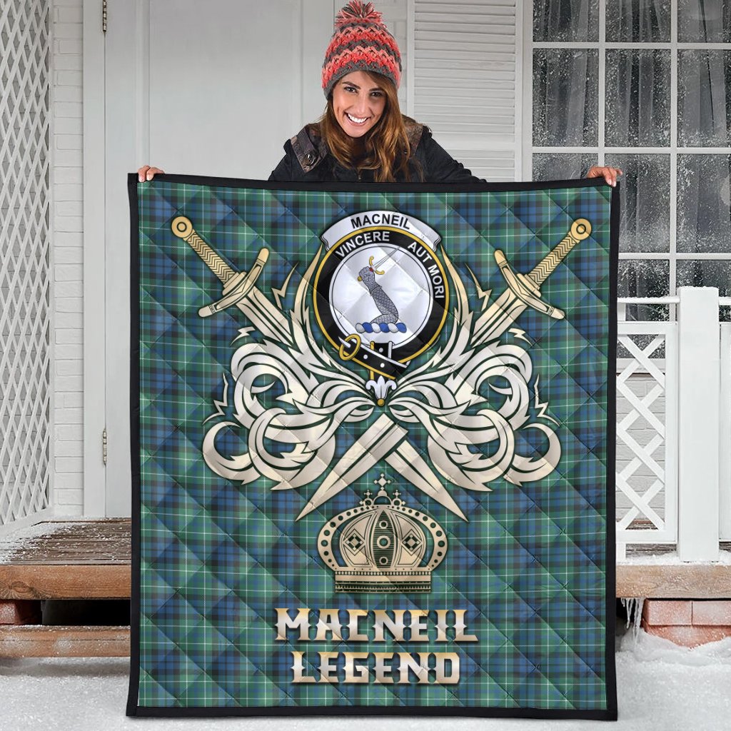 MacNeil of Colonsay Ancient Tartan Crest Legend Gold Royal Premium Quilt