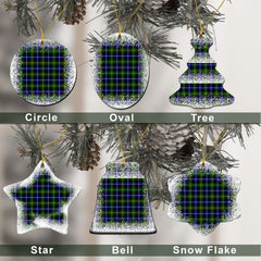 MacNeil of Barra Tartan Christmas Ceramic Ornament - Snow Style