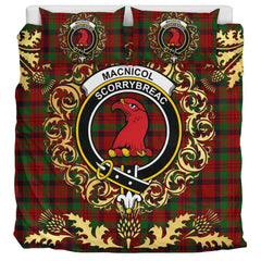 MacNicol - Nicolson 01 Tartan Crest Bedding Set - Golden Thistle Style