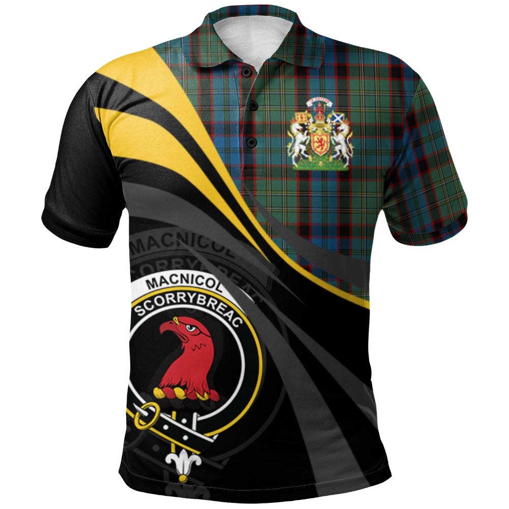 MacNicol Hunting Tartan Polo Shirt - Royal Coat Of Arms Style
