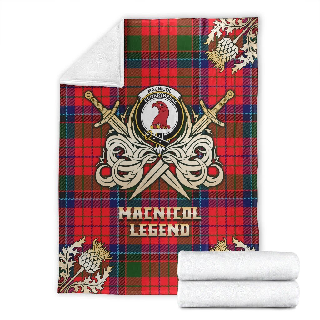 MacNicol of Scorrybreac Tartan Gold Courage Symbol Blanket