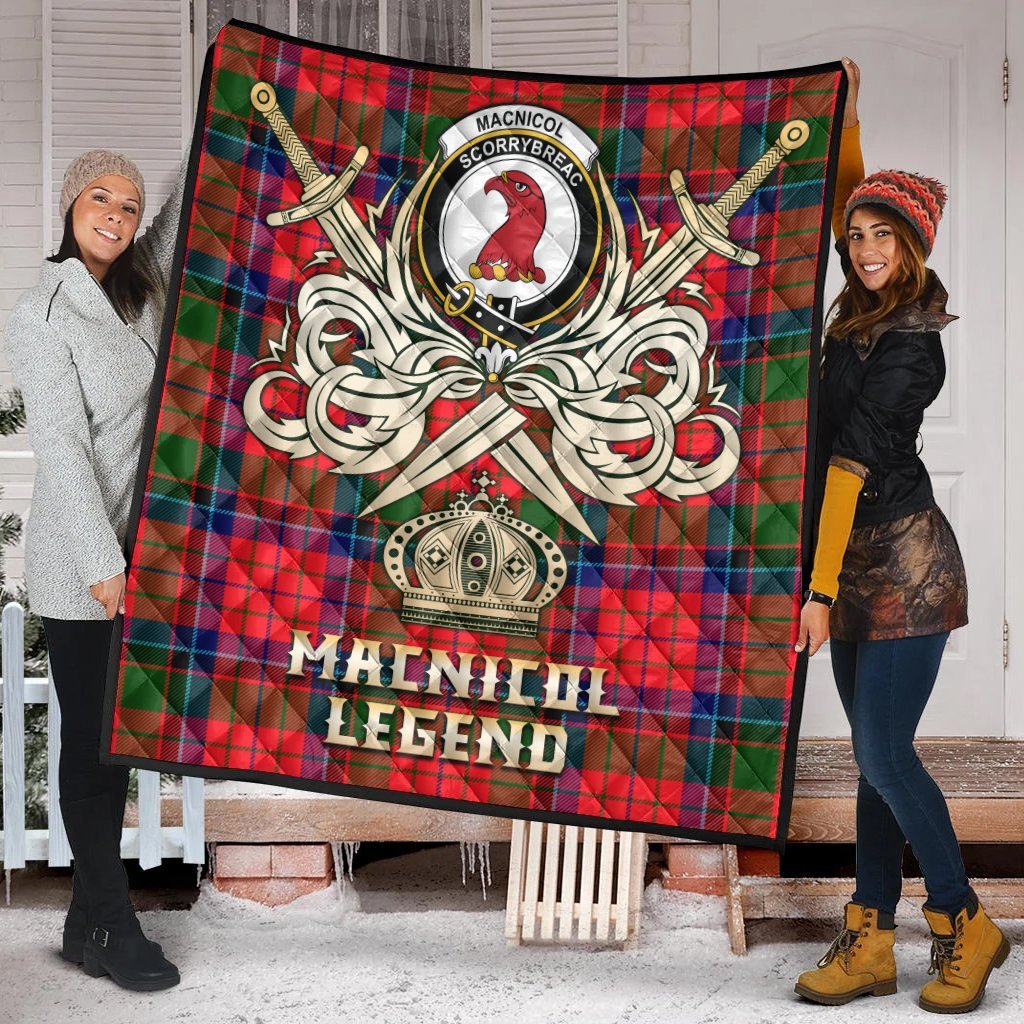 MacNicol of Scorrybreac Tartan Crest Legend Gold Royal Premium Quilt