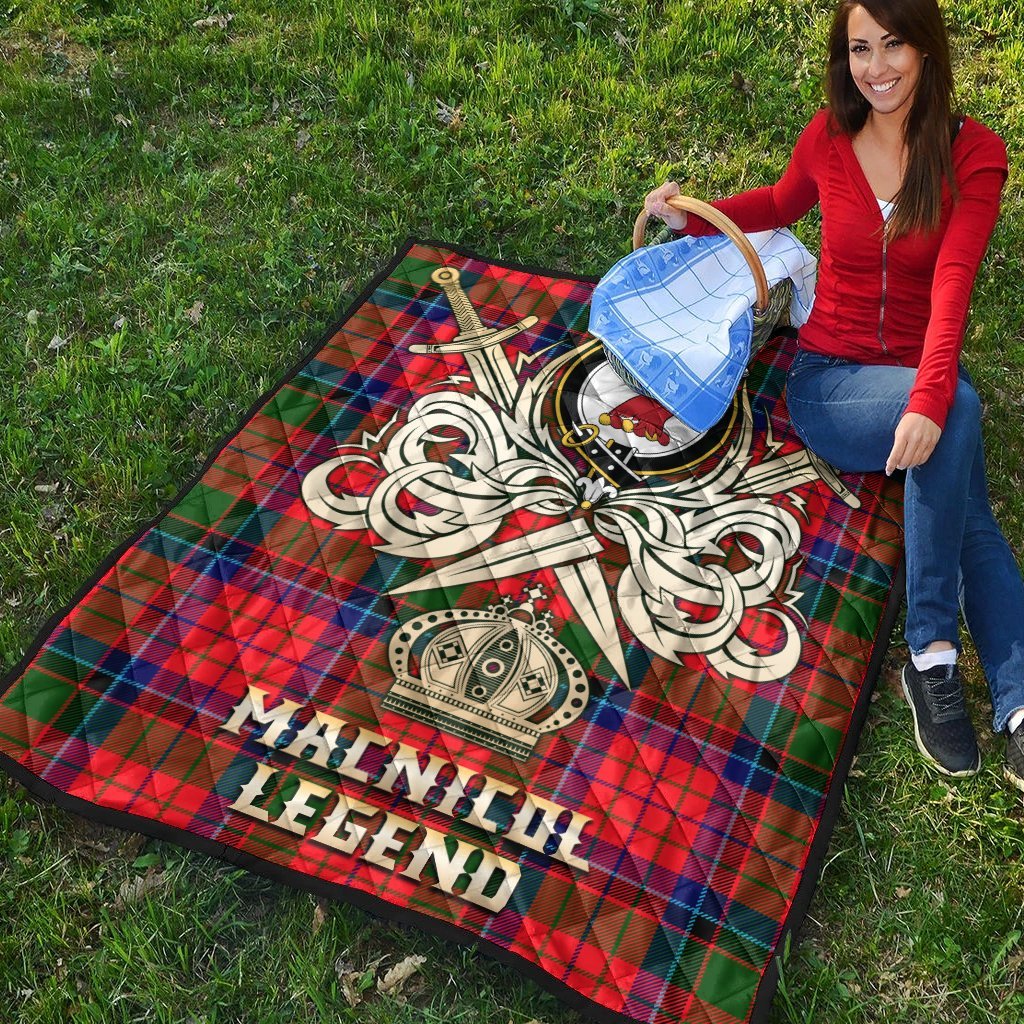 MacNicol of Scorrybreac Tartan Crest Legend Gold Royal Premium Quilt