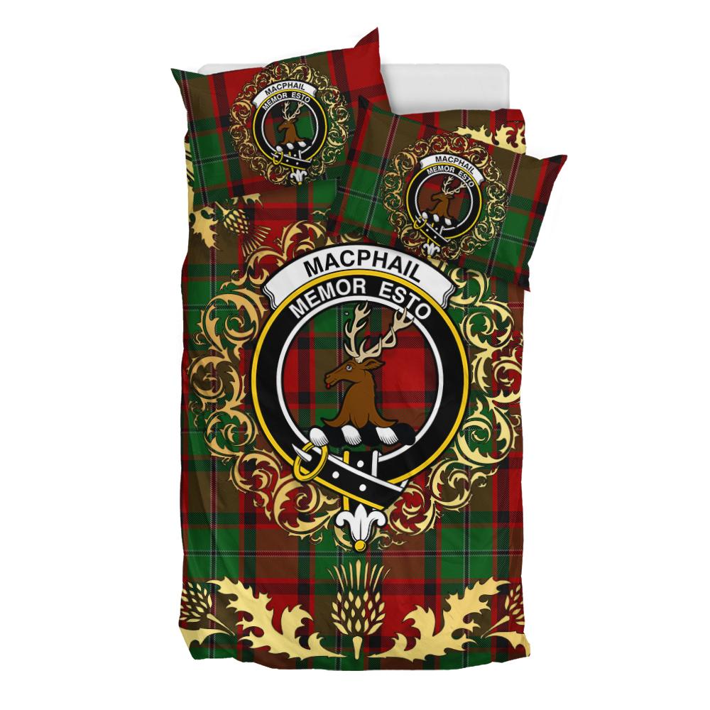 MacPhail Tartan Crest Bedding Set - Golden Thistle Style