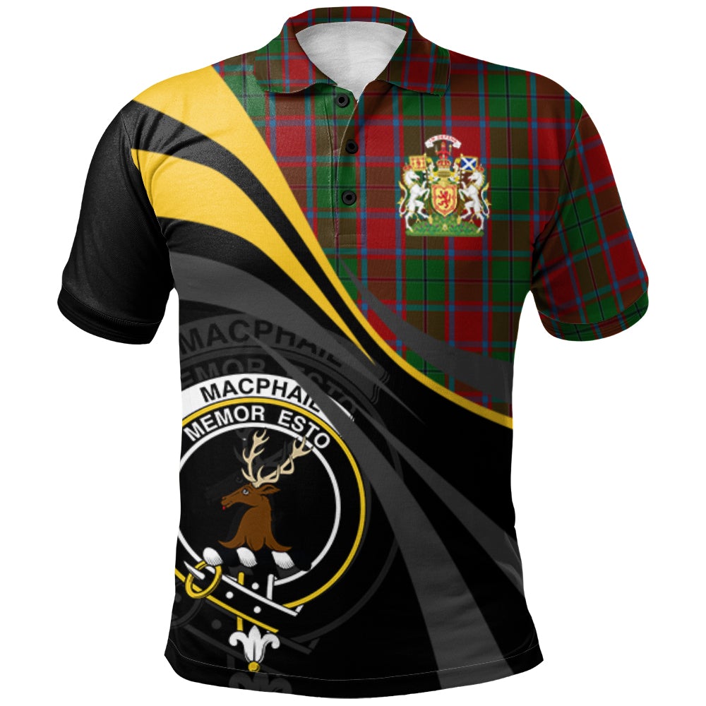 MacPhail Blue Bands Tartan Polo Shirt - Royal Coat Of Arms Style