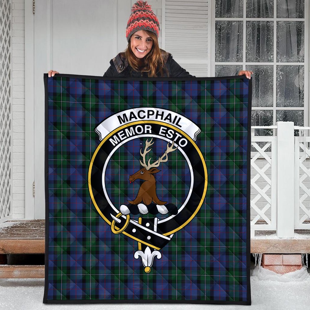 MacPhail Hunting Tartan Crest Quilt