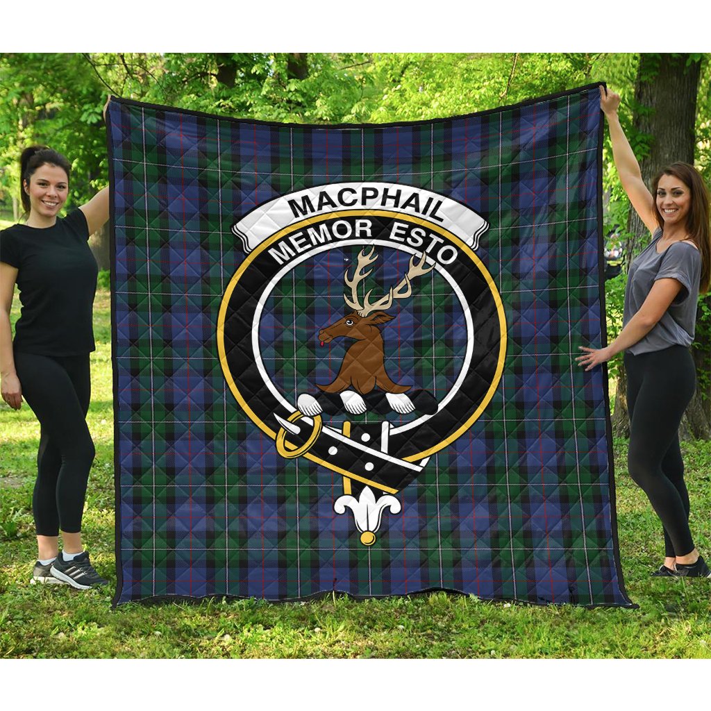 MacPhail Hunting Tartan Crest Quilt