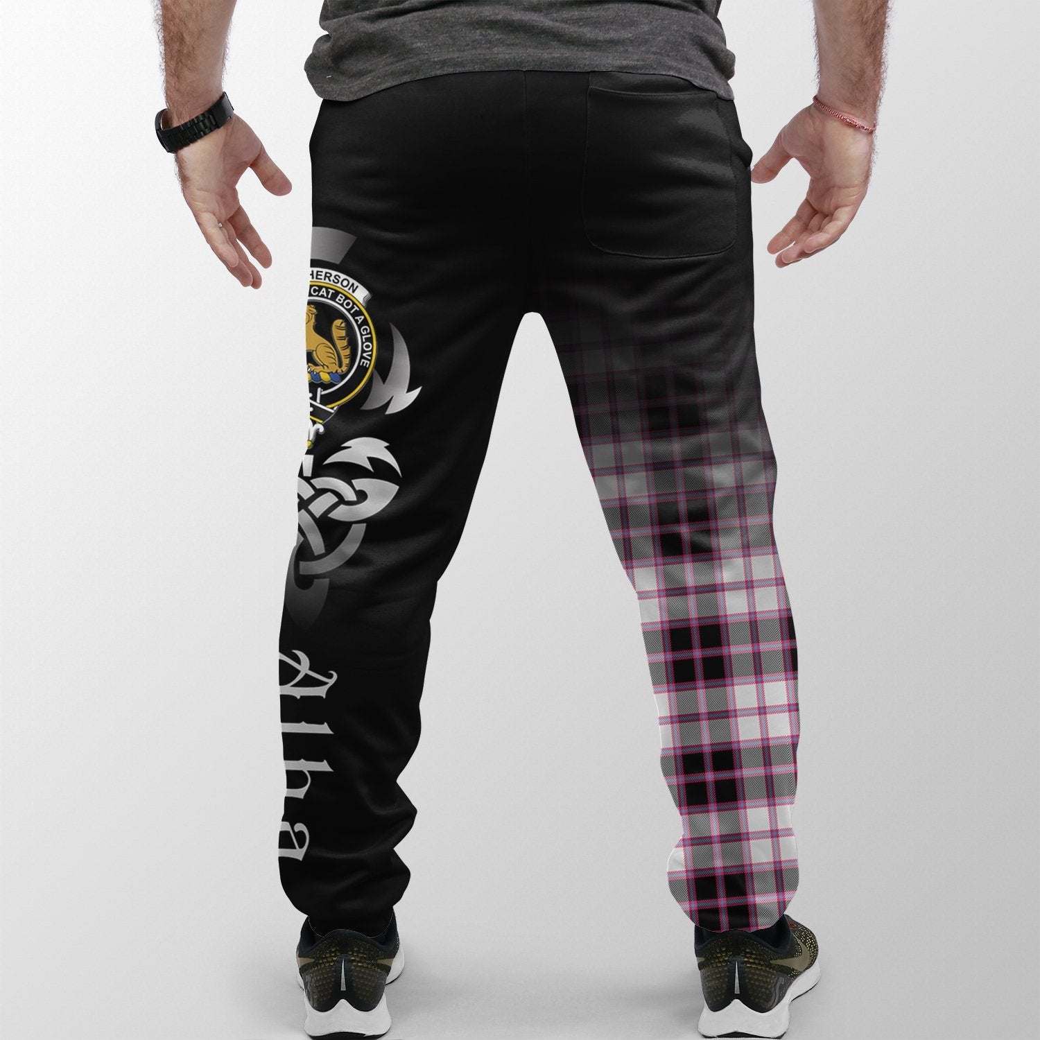 MacPherson Hunting Modern Tartan Crest Jogger Sweatpants - Alba Celtic Style