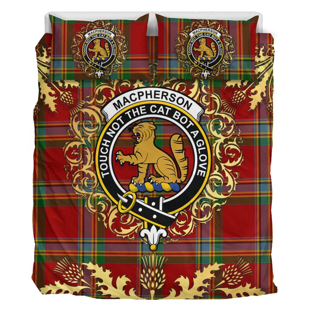 MacPherson 02 Tartan Crest Bedding Set - Golden Thistle Style