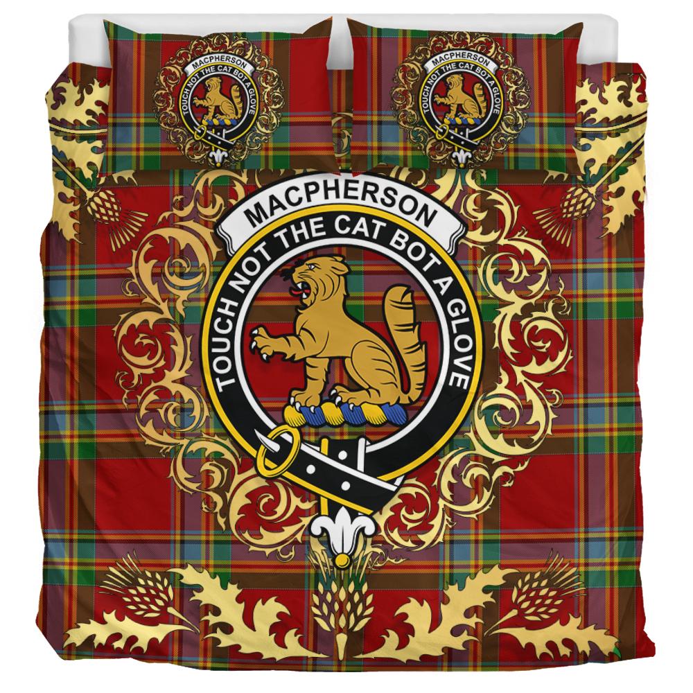 MacPherson 02 Tartan Crest Bedding Set - Golden Thistle Style