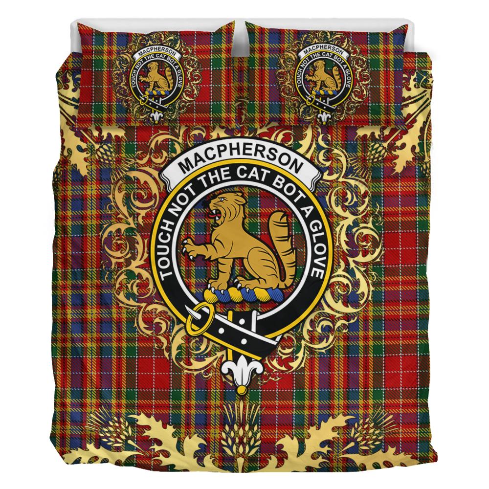 MacPherson 04 Tartan Crest Bedding Set - Golden Thistle Style