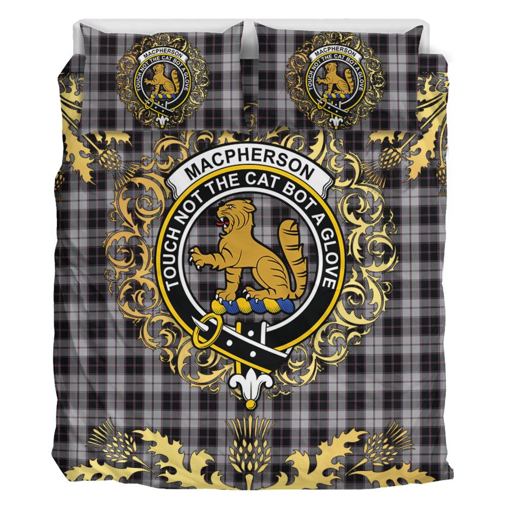 MacPherson 05 Tartan Crest Bedding Set - Golden Thistle Style