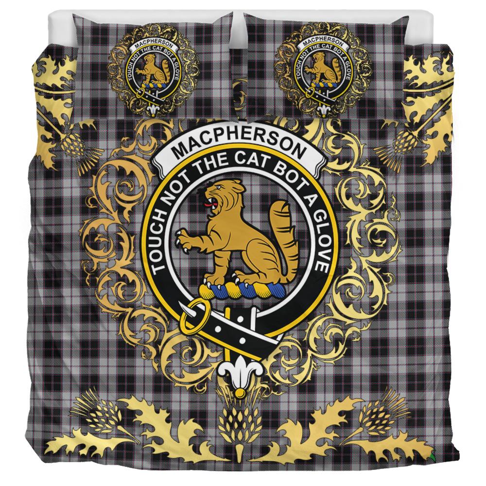 MacPherson 05 Tartan Crest Bedding Set - Golden Thistle Style