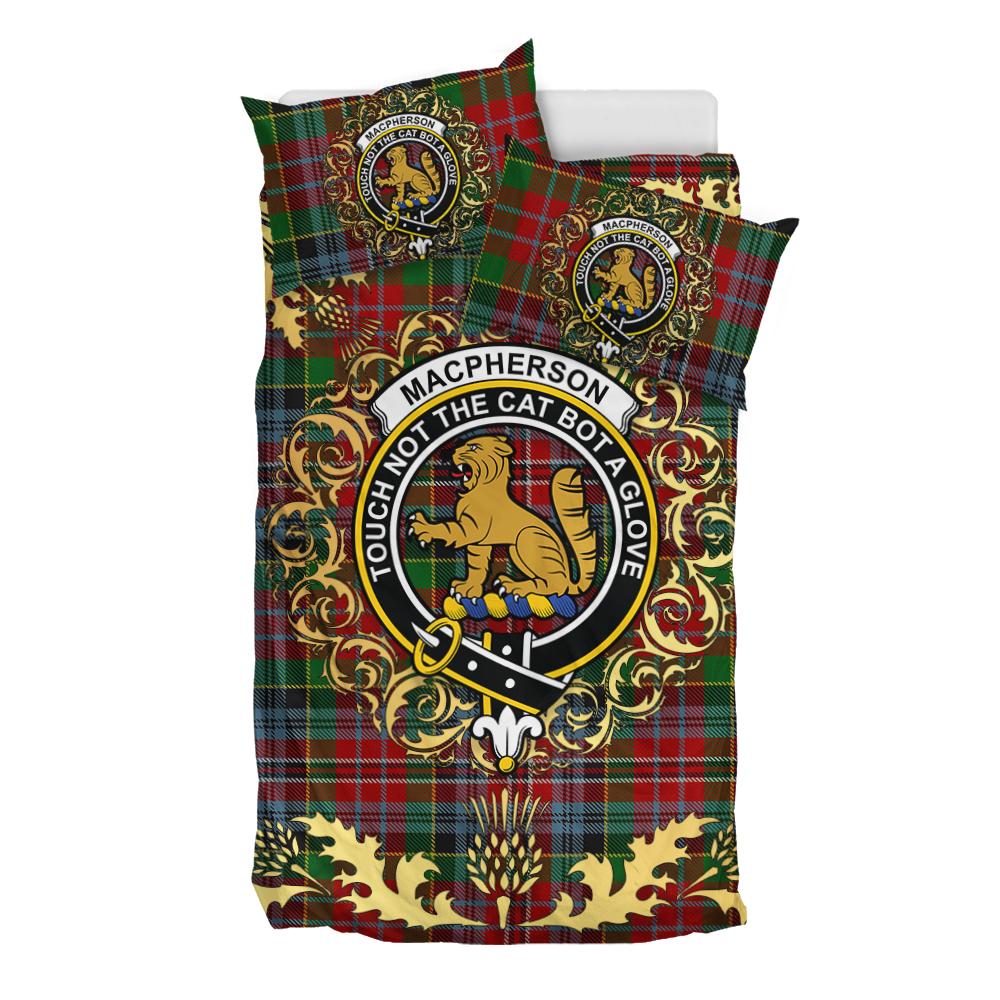 MacPherson 06 Tartan Crest Bedding Set - Golden Thistle Style