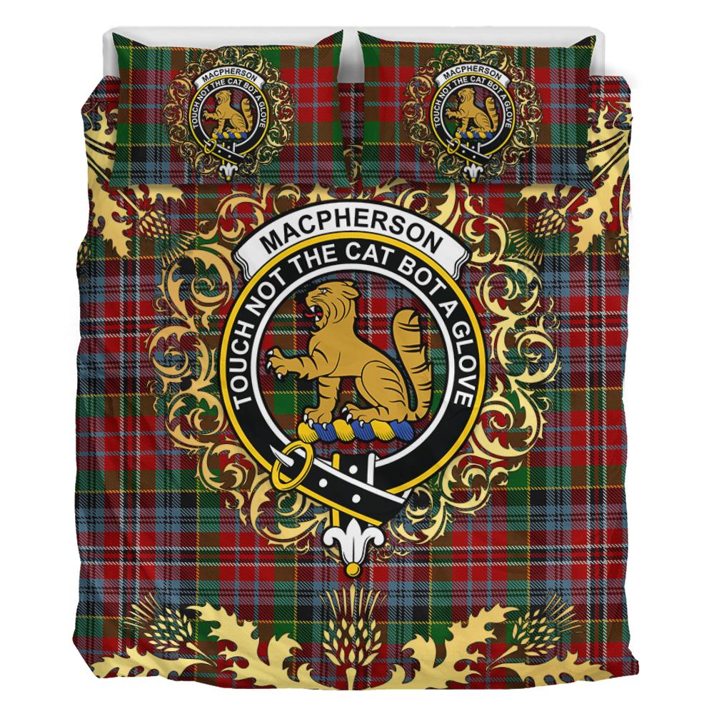 MacPherson 06 Tartan Crest Bedding Set - Golden Thistle Style