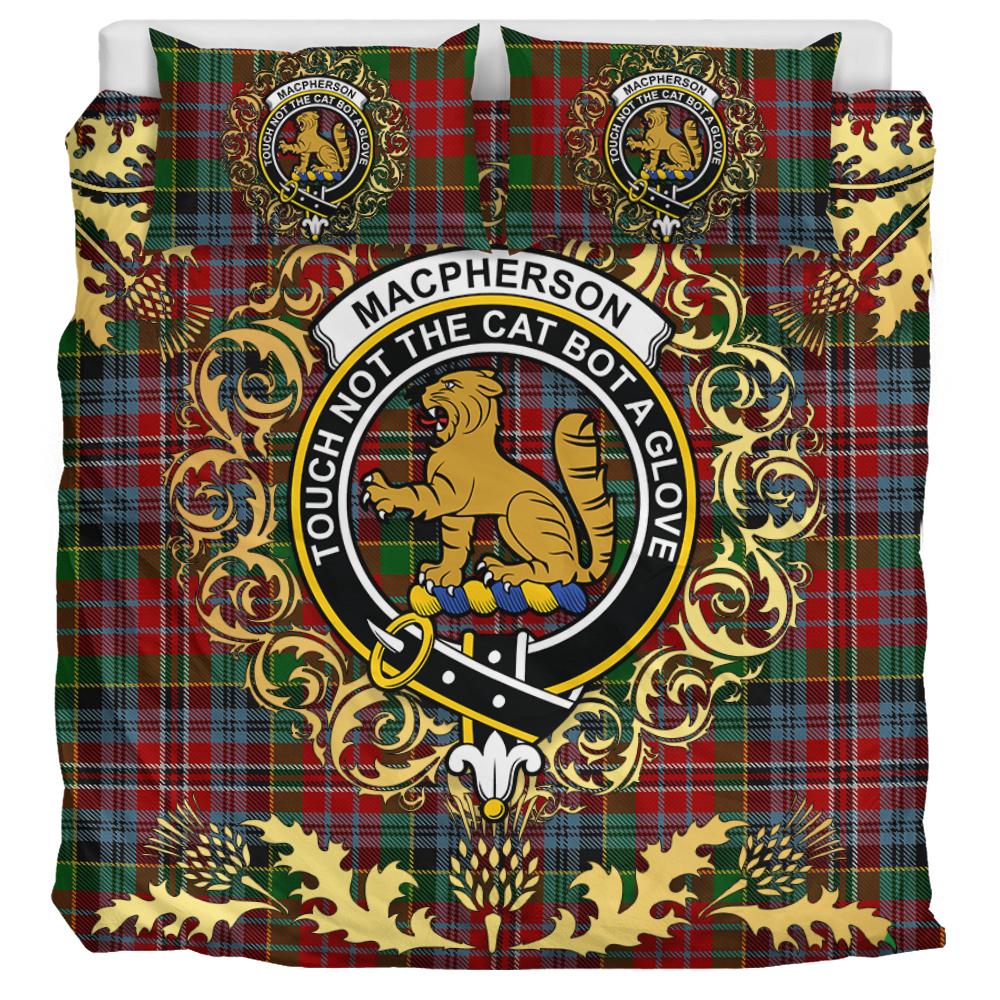 MacPherson 06 Tartan Crest Bedding Set - Golden Thistle Style