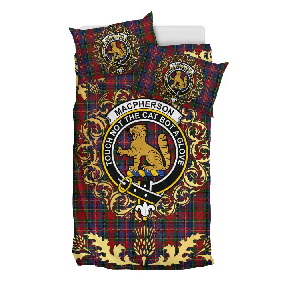 MacPherson 07 Tartan Crest Bedding Set - Golden Thistle Style