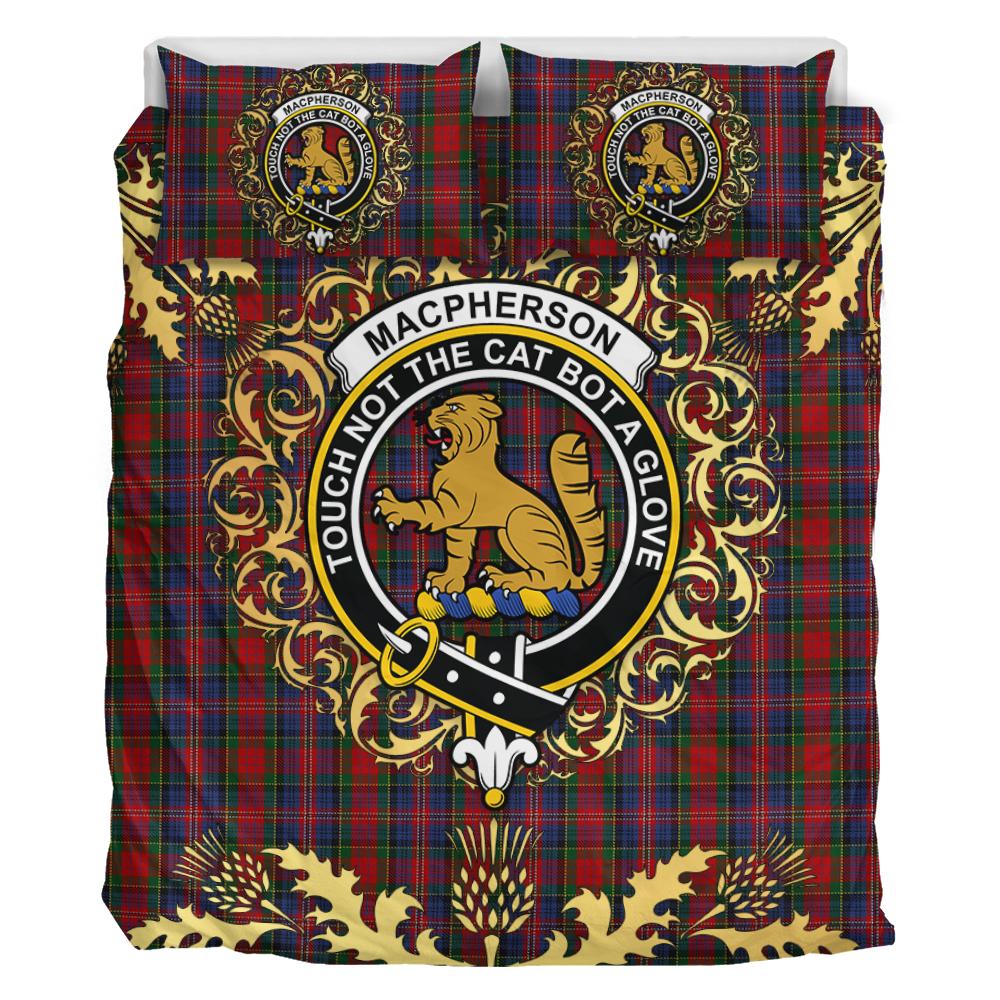 MacPherson 07 Tartan Crest Bedding Set - Golden Thistle Style