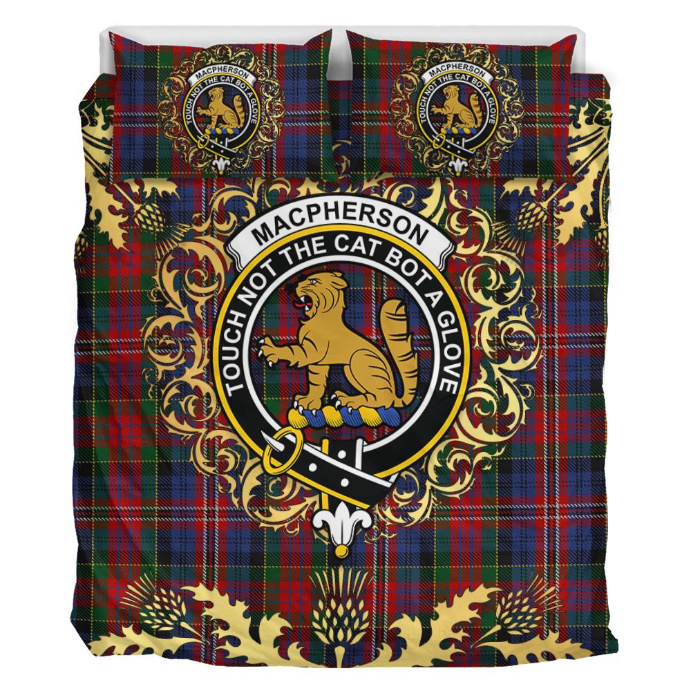 MacPherson 08 Tartan Crest Bedding Set - Golden Thistle Style