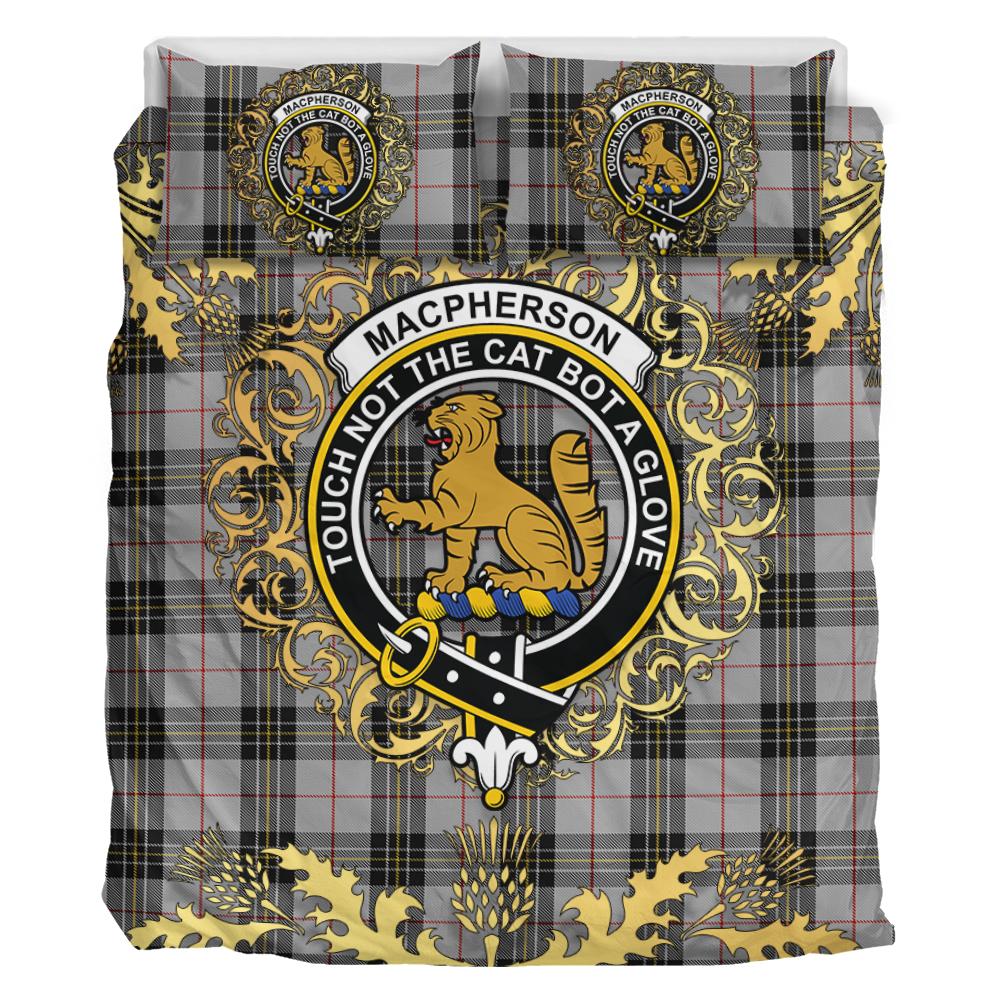 MacPherson 10 Tartan Crest Bedding Set - Golden Thistle Style