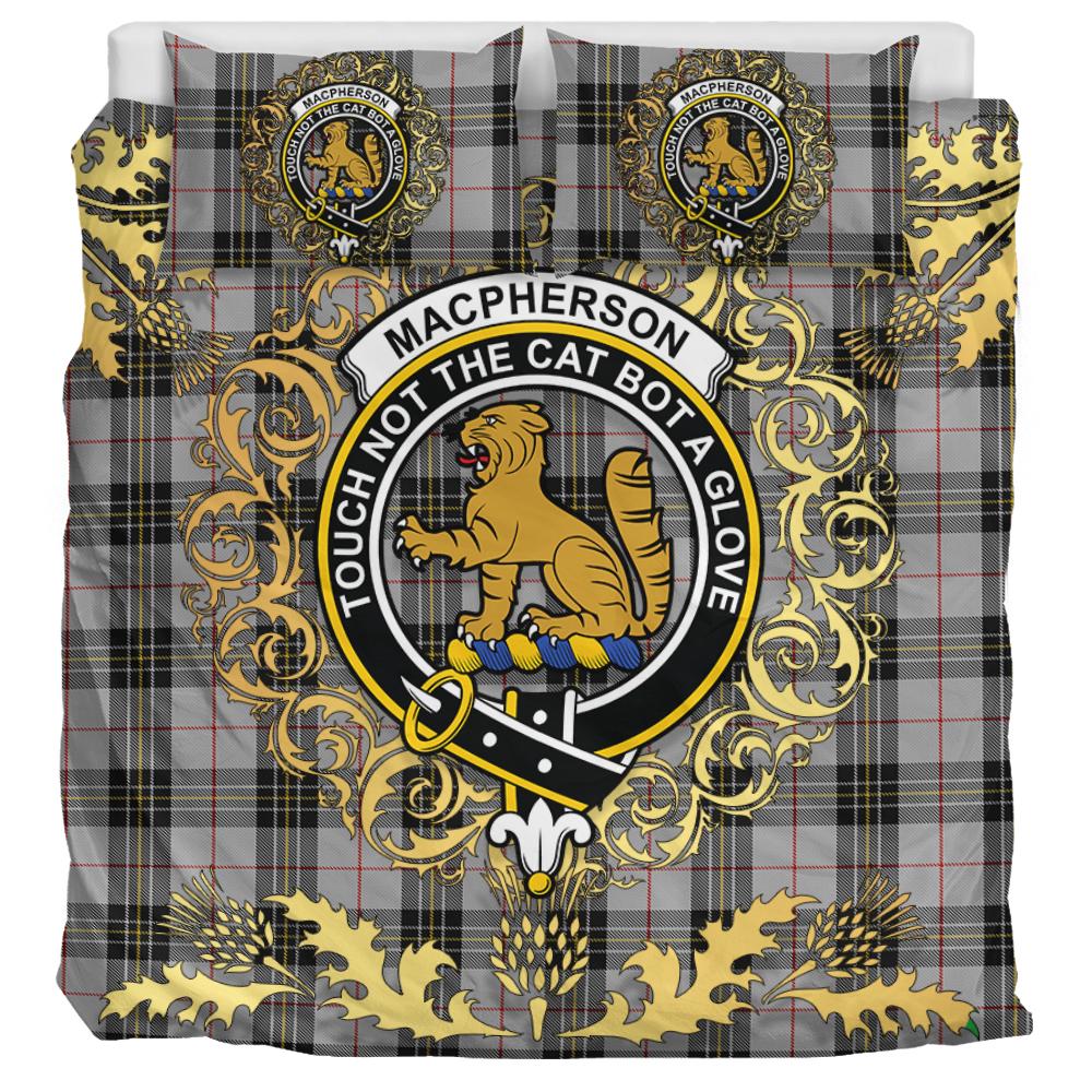 MacPherson 10 Tartan Crest Bedding Set - Golden Thistle Style