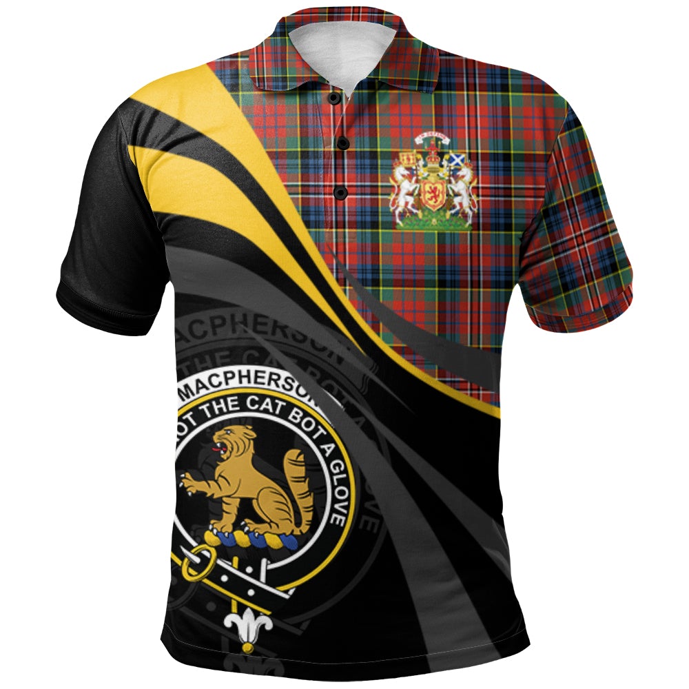 MacPherson Ancient Tartan Polo Shirt - Royal Coat Of Arms Style