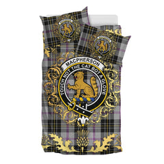 MacPherson Dress 02 Tartan Crest Bedding Set - Golden Thistle Style