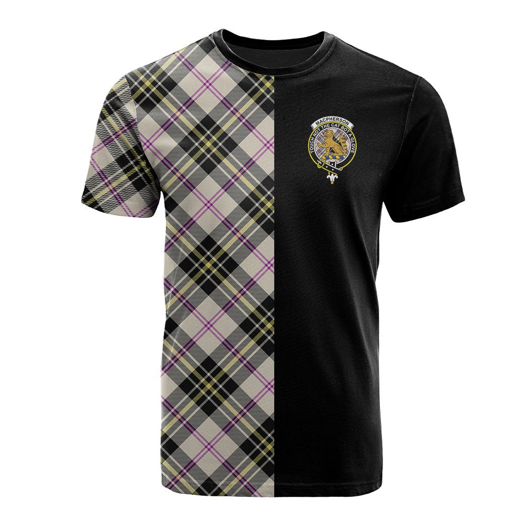 MacPherson Dress Ancient Tartan T-Shirt Half of Me - Cross Style