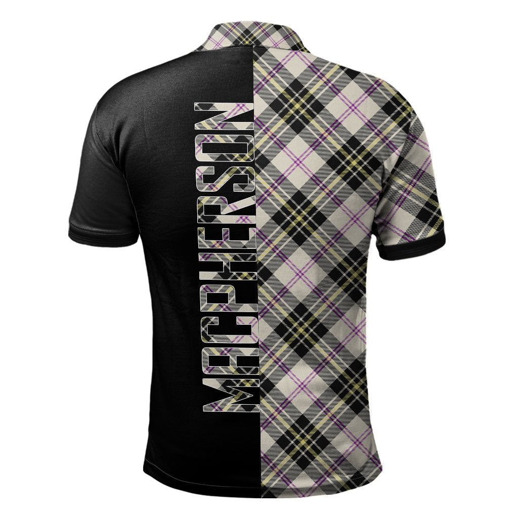 MacPherson Dress Ancient Tartan Polo Shirt Half of Me - Cross Style